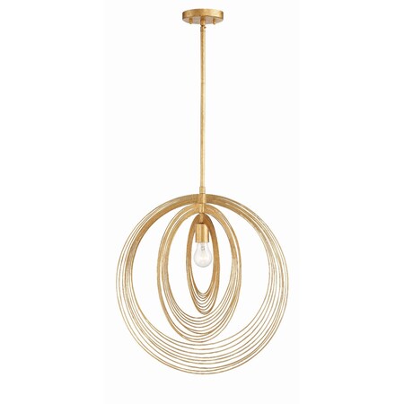 Crystorama Doral 1 Light Renaissance Gold Pendant DOR-B7711-RG